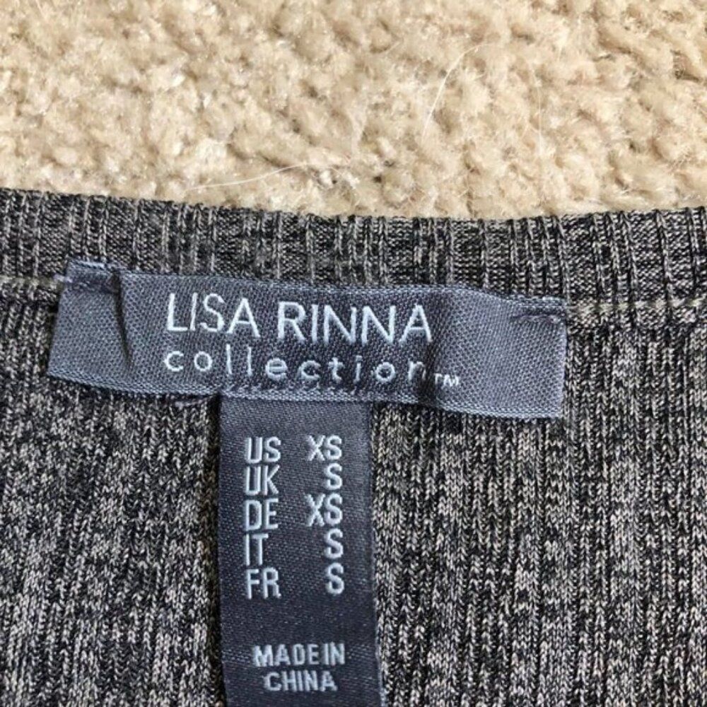 Lisa Rinna Collection Knit Batwing Gray Top - Picture 4 of 5